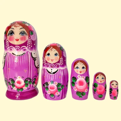 Матрёшка Сиреневый Сарафан M5 18 см