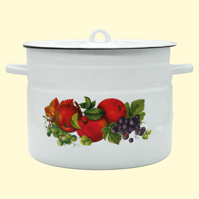 Кастрюля эмалированная с крышкой Фруктовый рай 12 л