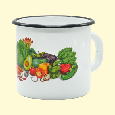 Кружка эмалированная Овощи 1 л