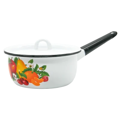 Эмалированный ковш с крышкой Фруктовый рай 1,5 л