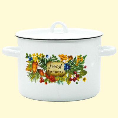 Кастрюля эмалированная с крышкой Лесные сокровища 3 л