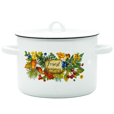 Кастрюля эмалированная с крышкой Лесные сокровища 3 л
