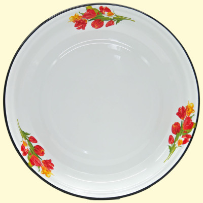 Круглое блюдо эмалированное Тюльпаны 7 л, ∅ 50 см