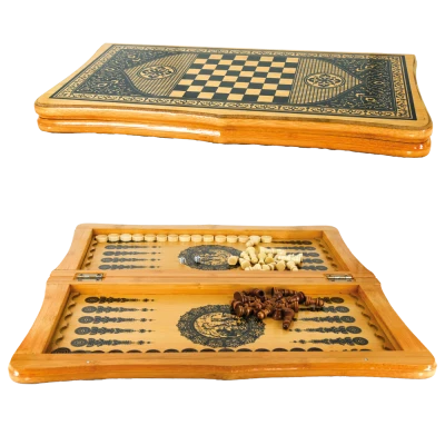 Игра настольная 2 в1 шахматы, нарды, доска 46х46 см, дерево