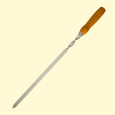 Grillspieß 60 cm mit Holzgriff 13 cm, Edelstahl 2 mm