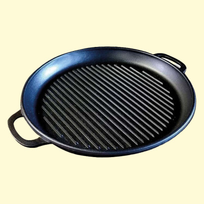 Чугунный узбекский казан 18 литров с крышкой-сковородой-гриль