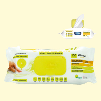 Влажные чистящие салфетки УНИВЕРСАЛЬНЫЕ ПОЛОТЕНЦА LEMON XXL 100 штук