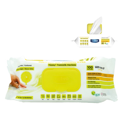 Влажные чистящие салфетки УНИВЕРСАЛЬНЫЕ ПОЛОТЕНЦА LEMON XXL 100 штук