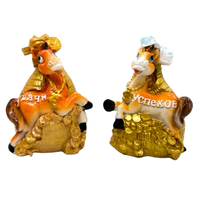 Копилка - Фигурка Год Лошади в двух вариантах, 6,5 x 6 x 10 см, из полимера