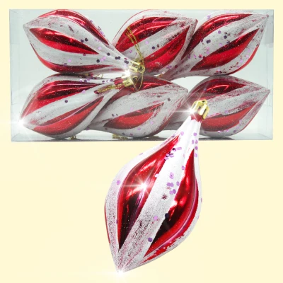Набор ёлочных игрушек Капля (6 шт.), красные, 12 см