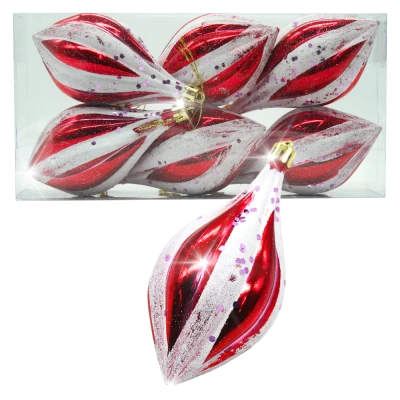 Набор ёлочных игрушек Капля (6 шт.), красные, 12 см