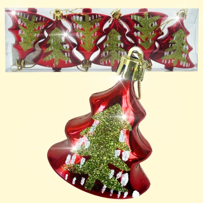 Набор ёлочных игрушек Рождественская ёлка (6 шт.), красные, 8 см