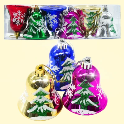Набор ёлочных игрушек Колокольчики 6 шт, разные цвета, 7 cм