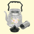 Teekanne aus Glas, 1,6  L, mit Deckel und Griff aus Kunststoff