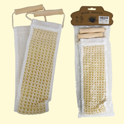 Мочалка из сизаля 61 x 10 см с деревянной ручкой