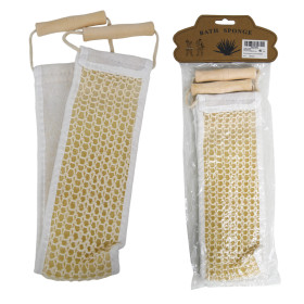 Мочалка из сизаля 61 x 10 см с деревянной ручкой