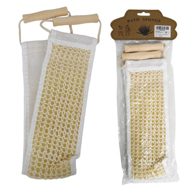 Мочалка из сизаля 61 x 10 см с деревянной ручкой