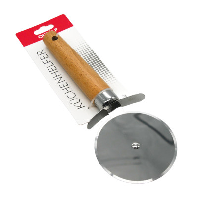 Нож для пиццы, теста, пирогов роликовый, 21 см, дерево, сталь