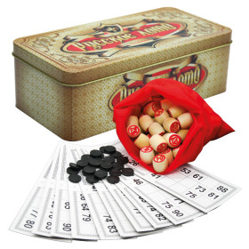 Лото в подарочной металлической коробке Ретро стиль, люкс 24 х 12 см, дерево, металл