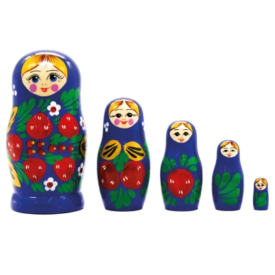 Матрёшка Клубничка средняя M5, 15 см
