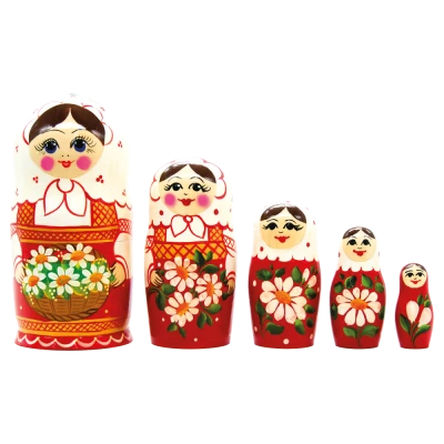 Матрёшка Белый платок M5, 18 см
