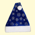 Weihnachtsmütze Снегопад mit Fellrand, 29 × 40 cm, blau