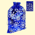 Geschenkbeutel Brokat С Новым годом, ca. 20 × 30 cm, blau