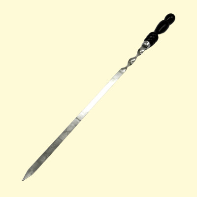 Шампур с деревянной ручкой, 600 х 15 х 2,5 мм, нержавеющая сталь