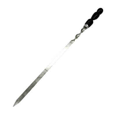 Шампур с деревянной ручкой, 600 х 15 х 2,5 мм, нержавеющая сталь