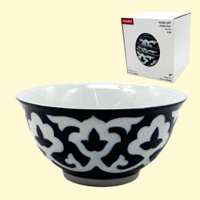 Набор киссэ Пахта Гул 6 шт, белый-синий, Узбекистан, Ø 14 см