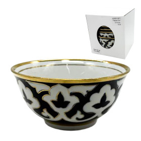 Набор киссэ Пахта Гул 6 шт, белый-синий-золото, Узбекистан, Ø 14 см