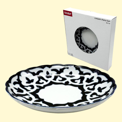 Ляган глубокий Пахта Гул синяя с золотом Узбекистан Ø 26,7 см