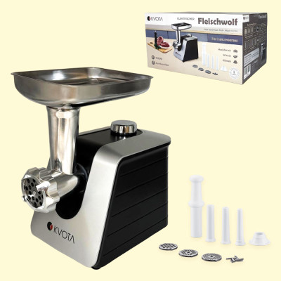 Электрическая мясорубка KVOTA 3-в-1, 1500 Вт, вес 3,3 кг, черный цвет