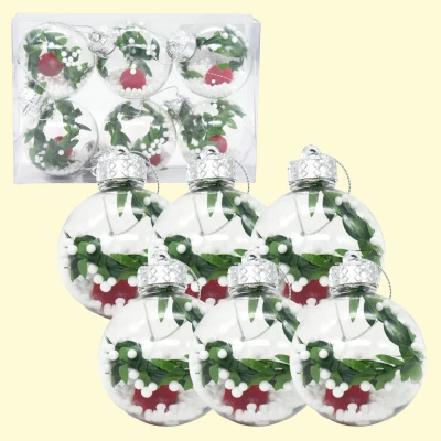 Ёлочные игрушки Левин, шары новогодние, d6 см, набор 6 шт
