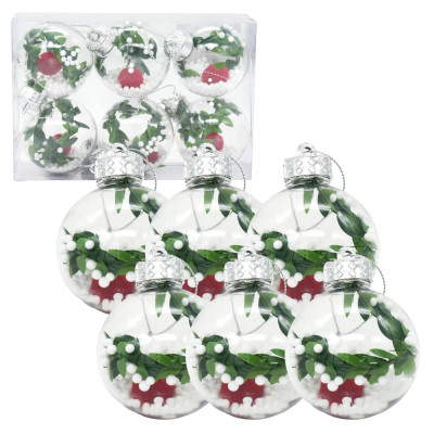 Ёлочные игрушки Левин, шары новогодние, d6 см, набор 6 шт