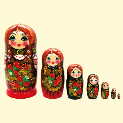 Матрёшка Золотая Хохлома M7 21 см