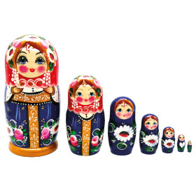 Матрёшка Синий сарафан M7 21 см