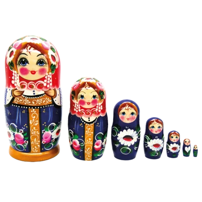 Матрёшка Синий сарафан M7 21 см