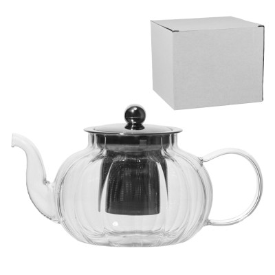 Заварочный чайник из стекла 1,5 л, из высококачественного стекла, с крышкой и металлическим ситечком