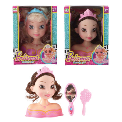 Голова для причёсок с аксессуарами, 16 см, 2 цвета в ассортименте, упаковка с окном