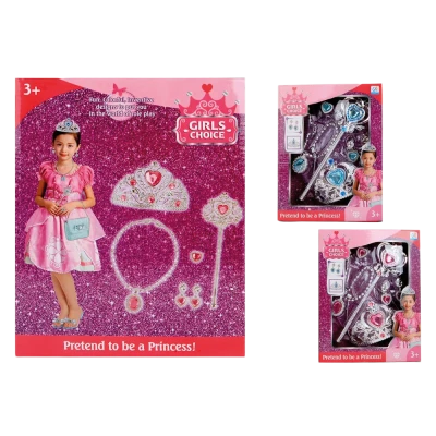 Набор для девочек: диадема и бижутерия, 6 предметов, 2 цвета в ассортименте