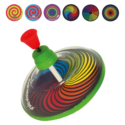 Спиральная пластиковая юла Люкс, прозрачная, цвета и дизайны в ассортименте