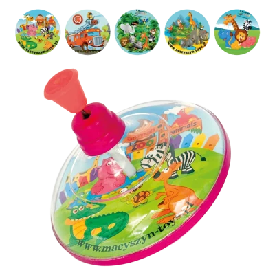 Сказочная пластиковая юла Люкс, прозрачная, цвета и дизайны в ассортименте