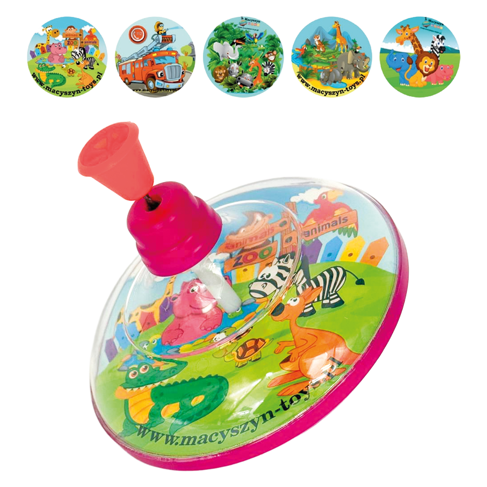 Сказочная пластиковая юла Люкс, прозрачная, цвета и дизайны в ассортименте