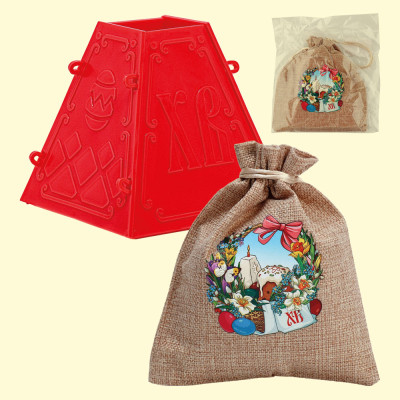 Форма для пасхи Пасхальная композиция, пластмассовая, в мешочке, 11,5 × 12 × 12 см