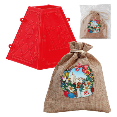 Форма для пасхи Пасхальная композиция, пластмассовая, в мешочке, 11,5 × 12 × 12 см