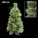 Ёлочка новогодняя зелёная, пушистая, со световыми волокнами (тёплый жёлтый, 5 режимов), 180 см