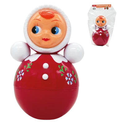 Музыкальная кукла-неваляшка, около 25 см, из ПВХ, красная