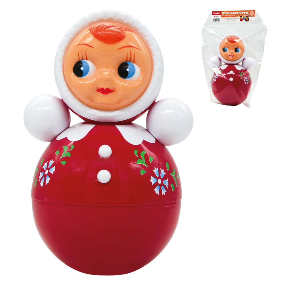 Музыкальная кукла-неваляшка, около 25 см, из ПВХ, красная