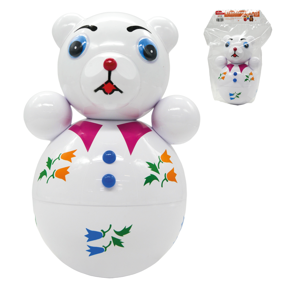 Музыкальная кукла-неваляшка Медвежонок, около 25 см, из ПВХ